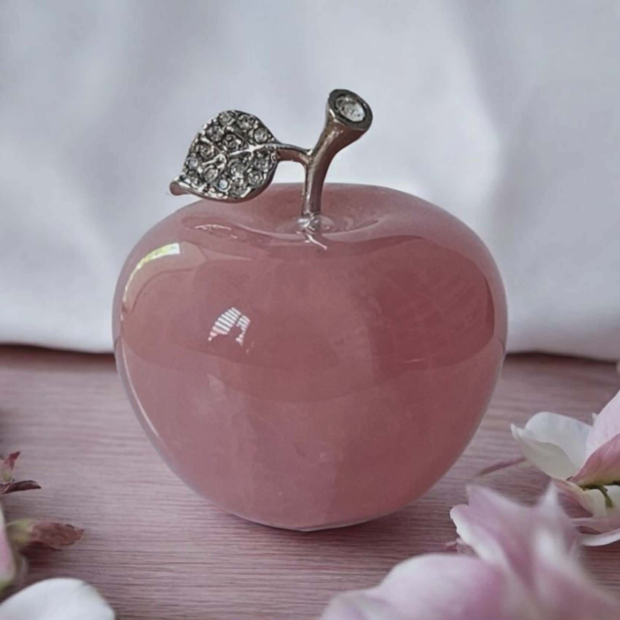 Pomme décorative en Quartz Rose - 45 mm - Amour & Douceur