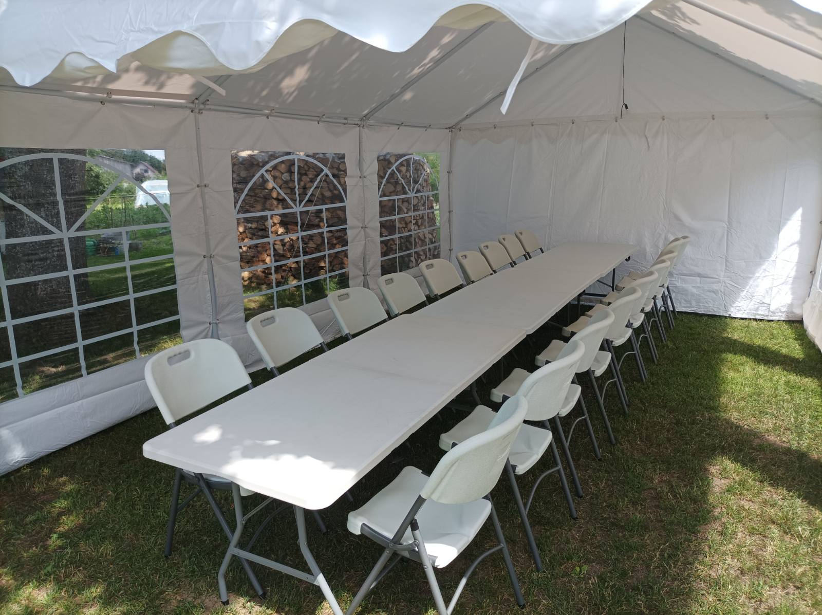 Palapinė PVC 4m x 8m (iki 35 žmonių)