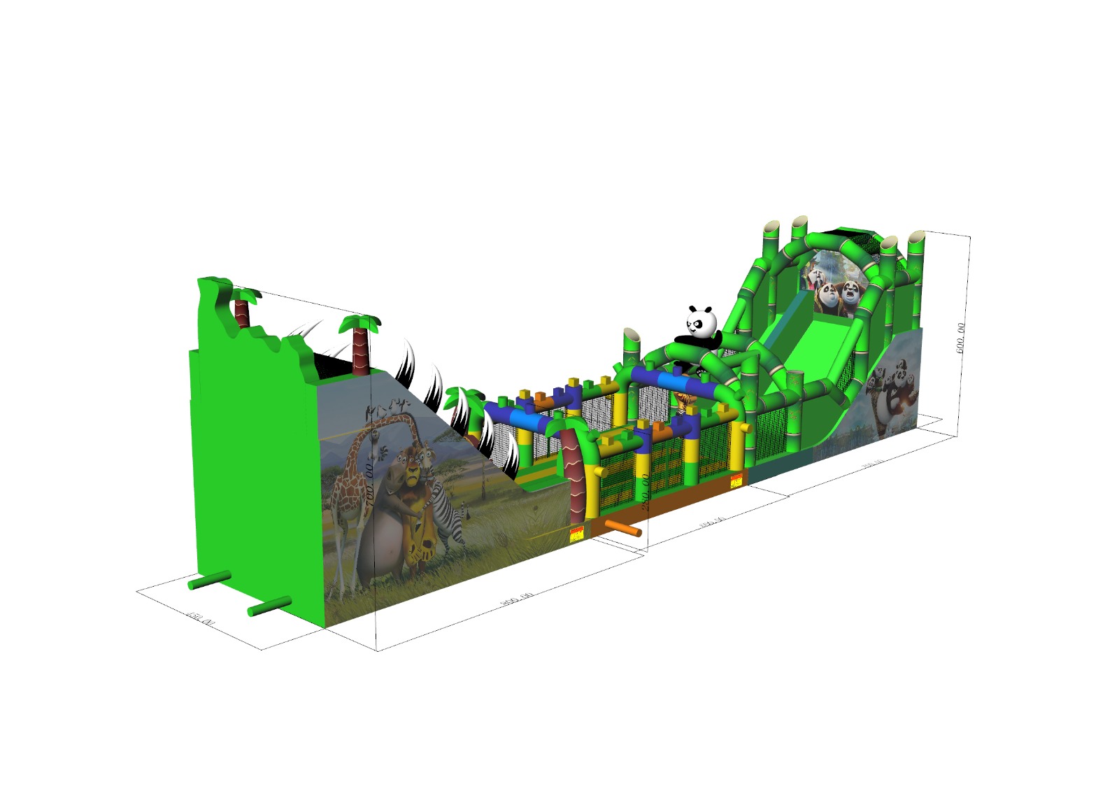 Batutas "Madagaskaras + Panda + kliūtys" 