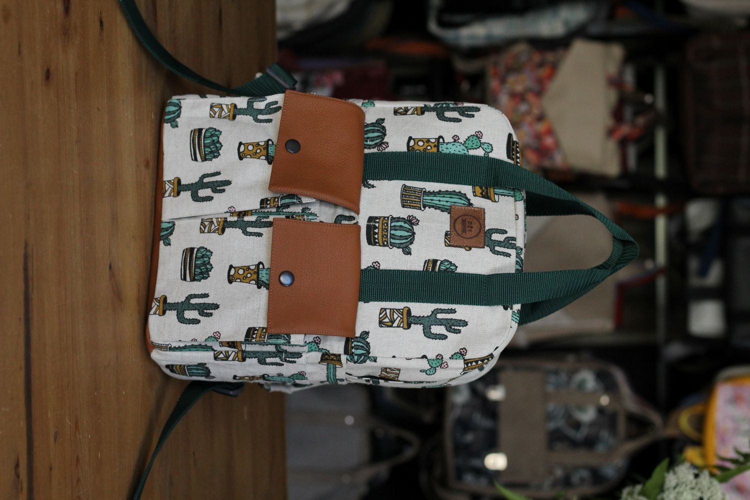 Nedidelė kuprinė iš medvilninio audinio