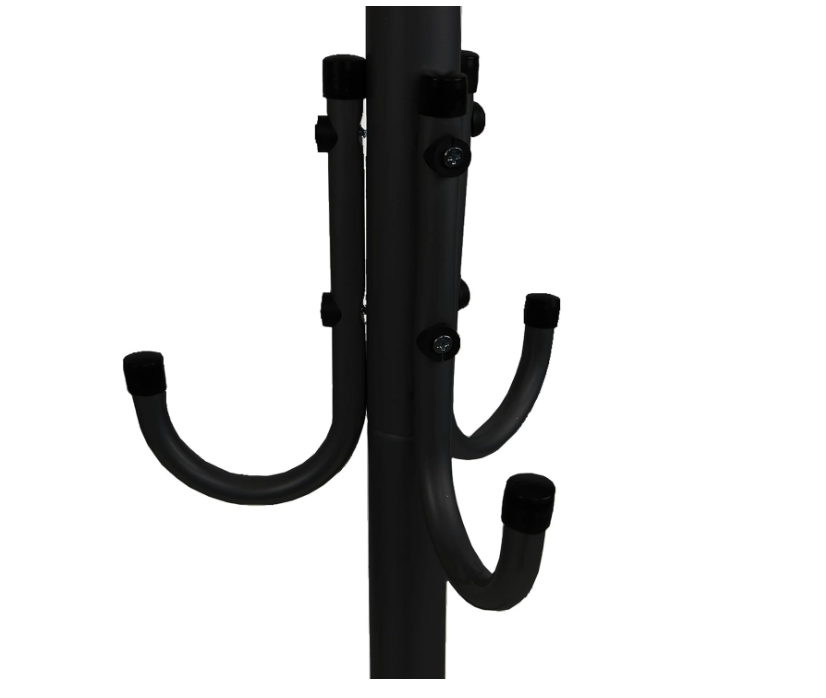 Coat Rack, Hall Tree, Freestanding Organizer, Coat Tree, Hat, Jacket, Purse, Metal, 18"L x 18"W x 68.5"H, Black