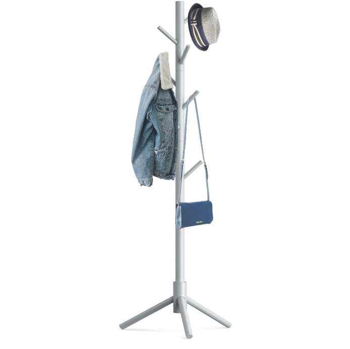Wooden Tree Coat Rack Stand,Sturdy Freestanding Coat Rack with 8 Hooks,3 Adjustable Height for Child Adult,Wood Coat Stand Tree Fits Entryway Bedroom Office for Bags,Hats