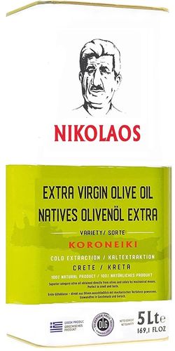 Olivenöl 5 Liter aus Kreta-Griechenland " Nikolaos " Premium Qualität 0,3% / Kaltgepresst, Extra Vergine - Extra Nativ " Super frisch - Reich an Polyphenolen // MHD: 11.04.2025