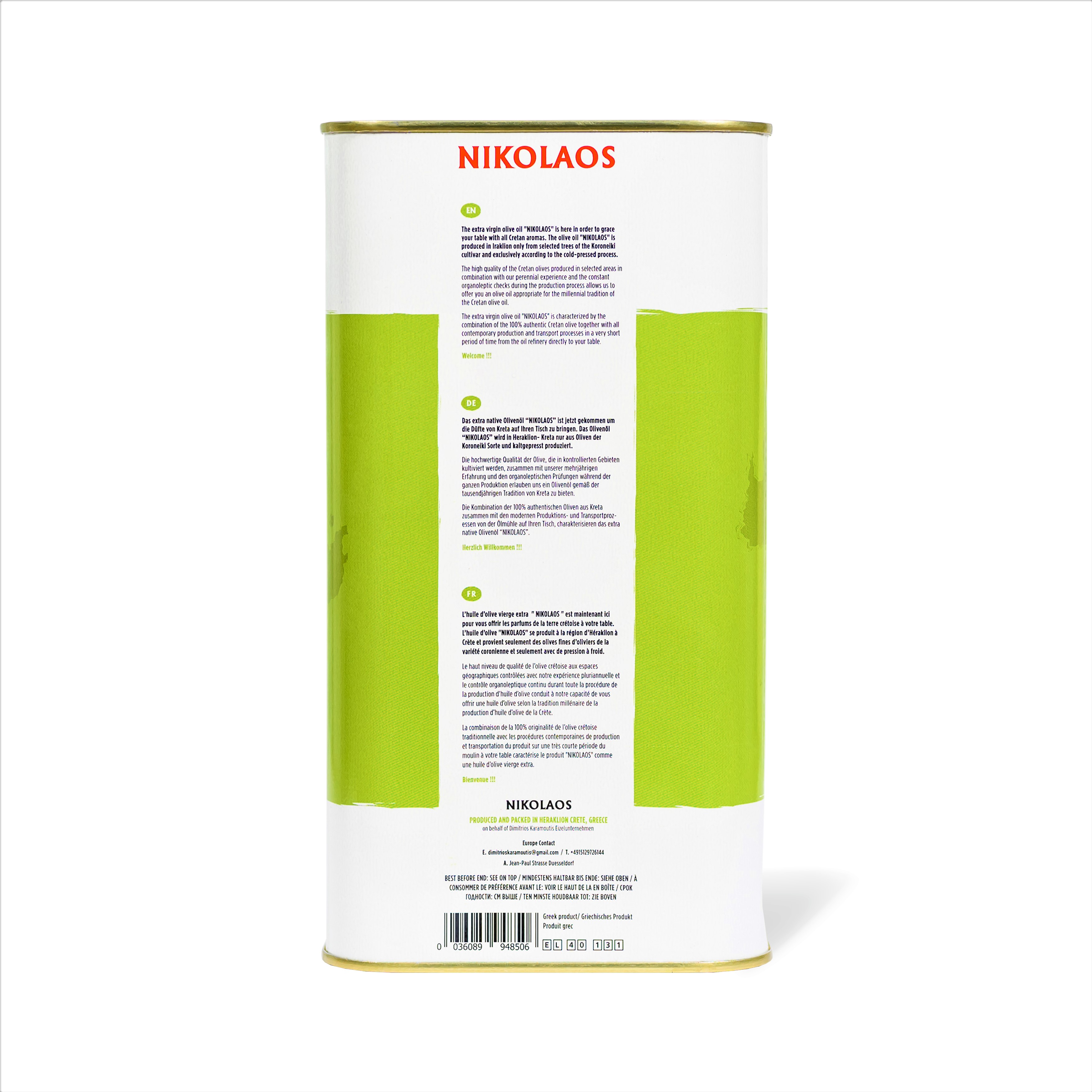 Kretisches Natives Olivenöl Extra "Nikolaos" 3 Liter