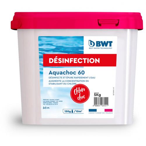 Chlore choc stabilisé granulés, Aquachoc 60 - 5 Kg