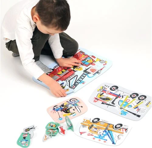 Figure It Out Puzzles Vehicles in Action, 3+, Banana Panda