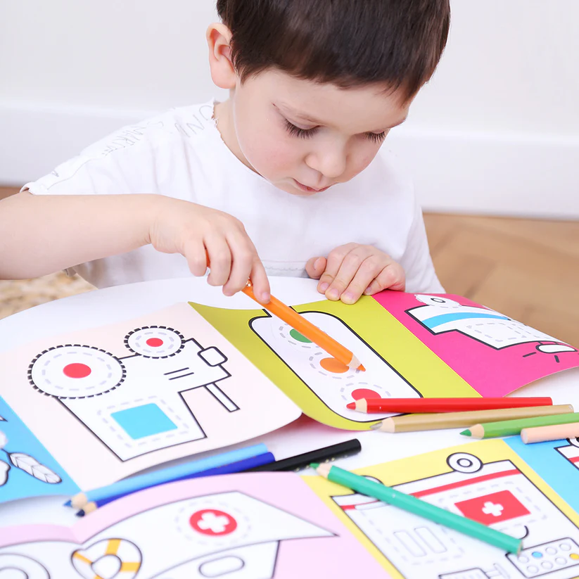 Spalvinimo Knygutė Ready to Draw - Vehicles at Work, 3+, Banana Panda