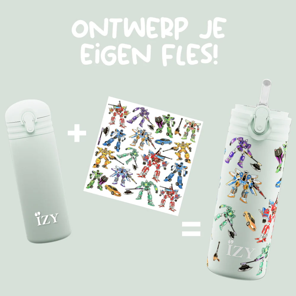 Žalsva termo gertuvė - transformeriai, 350 ml - IZY