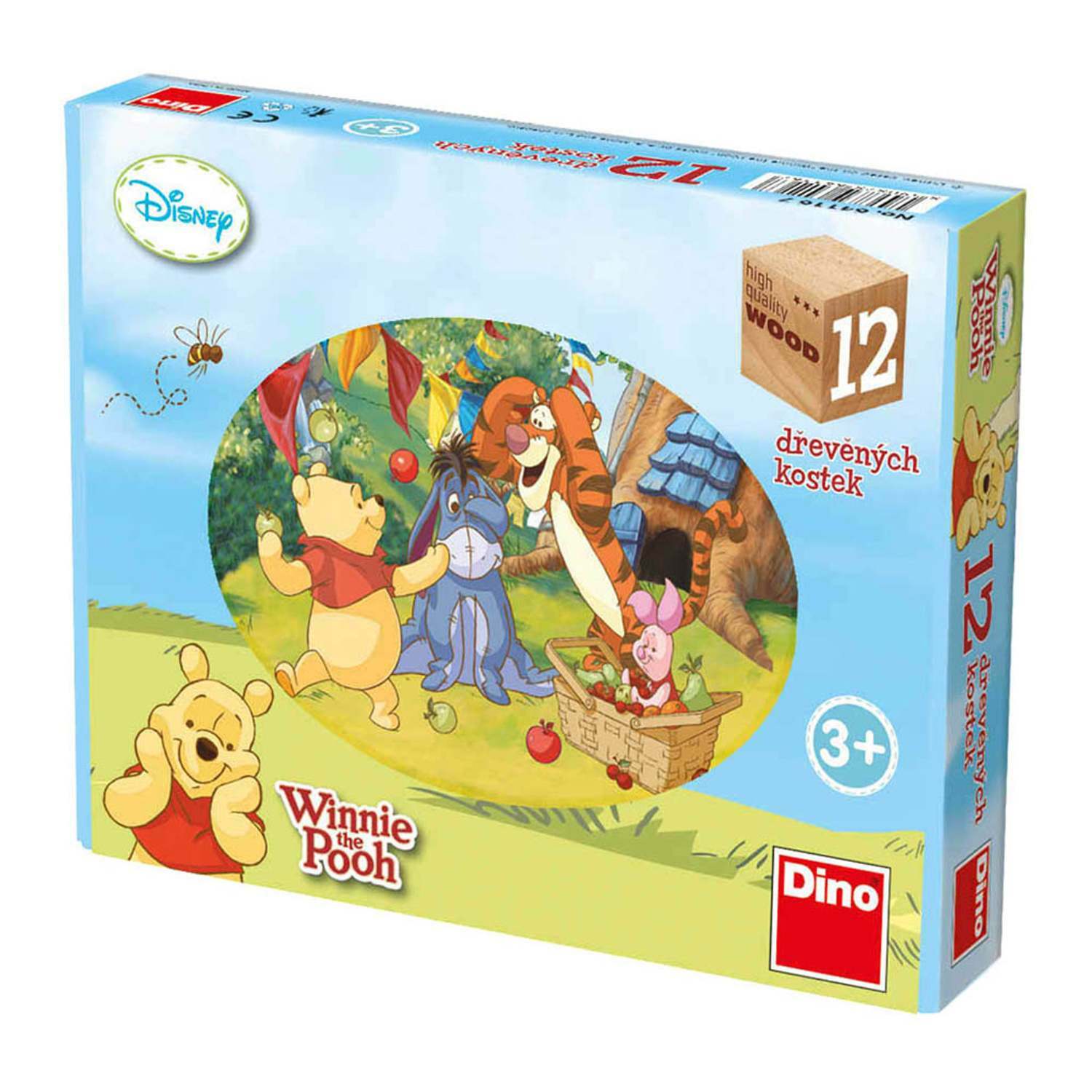 Kaladėlių dėlionė - Mikė Pūkuotukas (12 vnt.)
