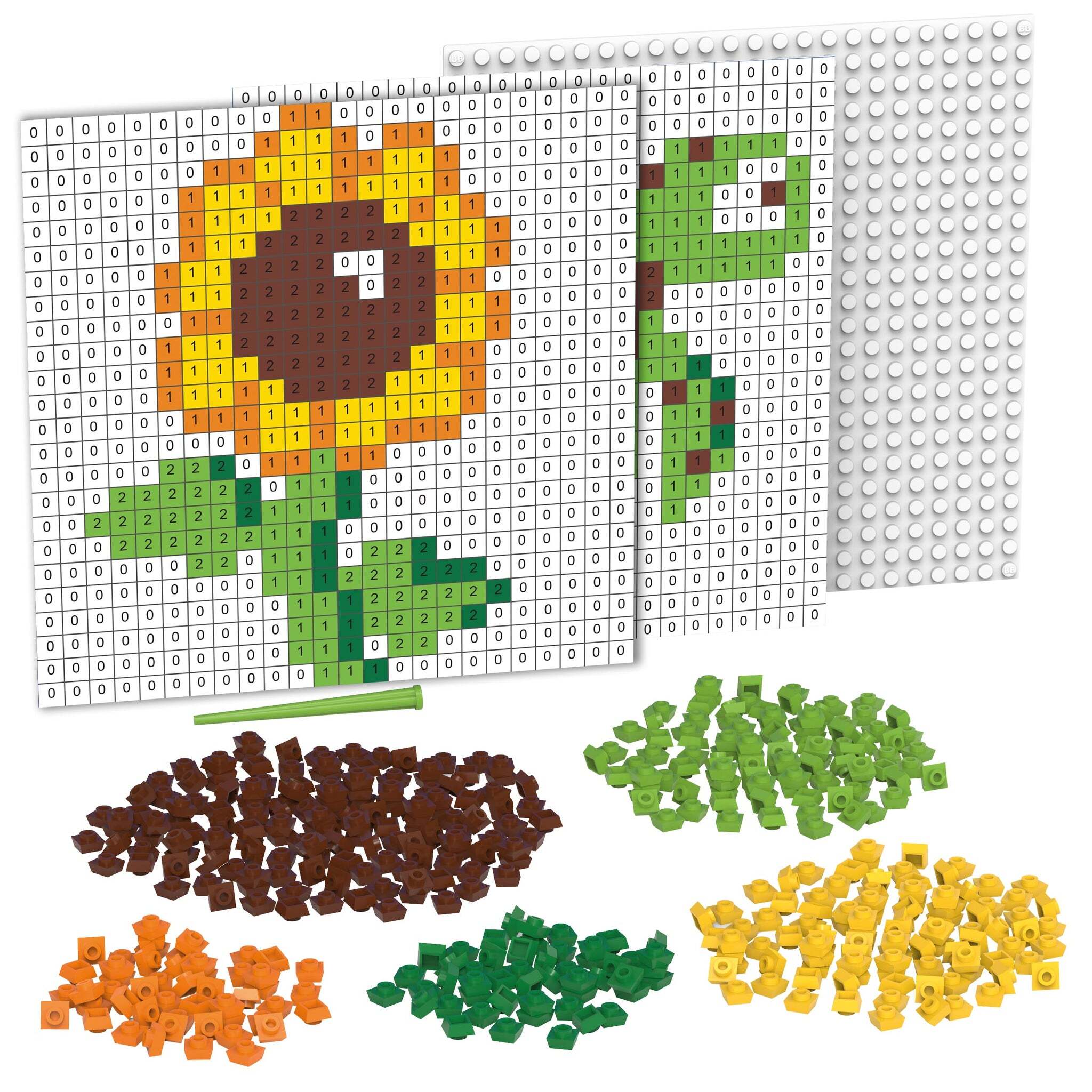 Pikselių rinkinys vėžlys ir saulėgrąža - BiOBUDDi