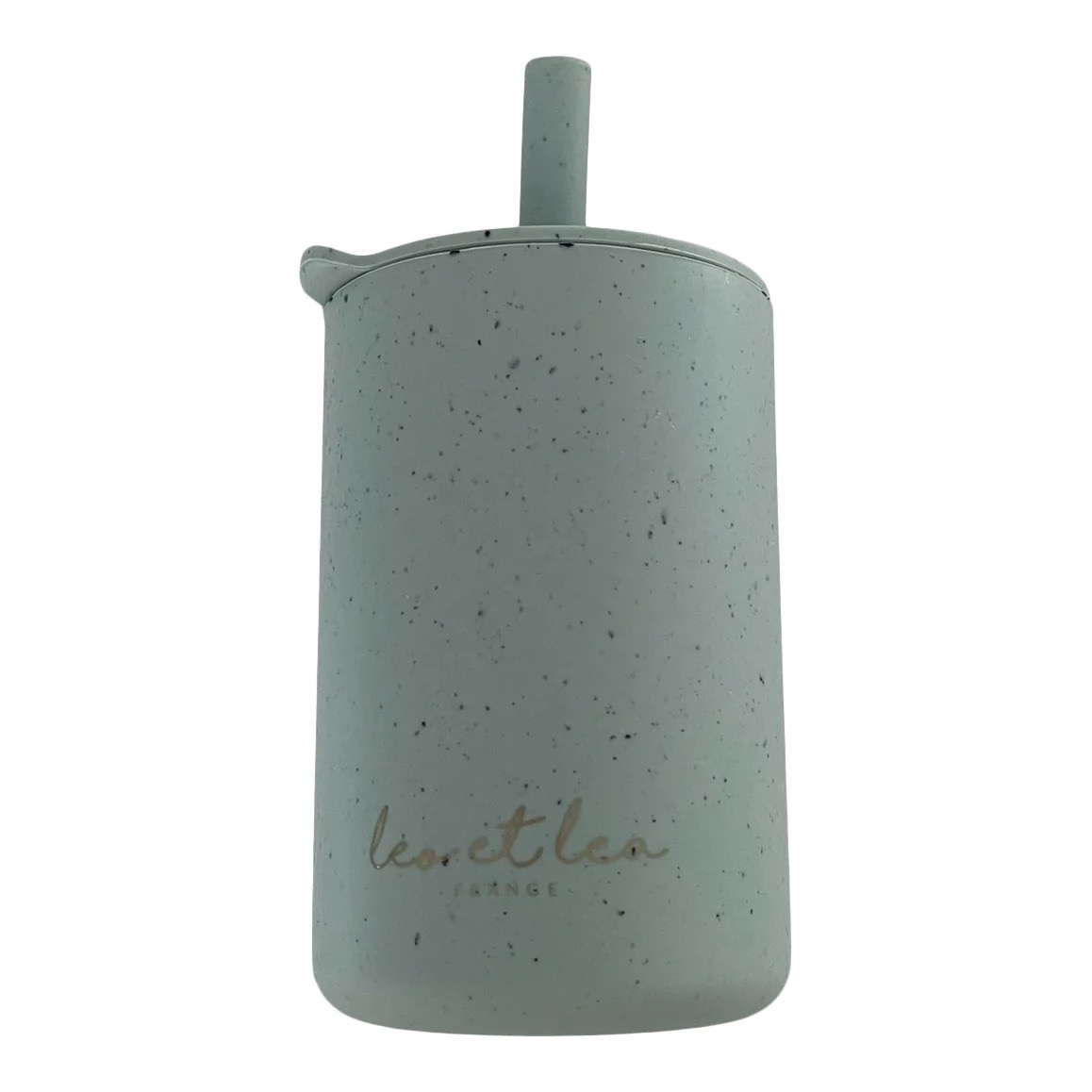 Silikoninė gertuvė su šiaudeliu, Žalsva - Leo et Lea (shell collection)