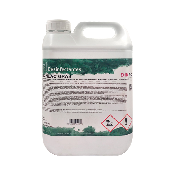 Desinbac Gras. Desengrasante desinfectante Bactericida, Fungicida y Levuricida 5L. 