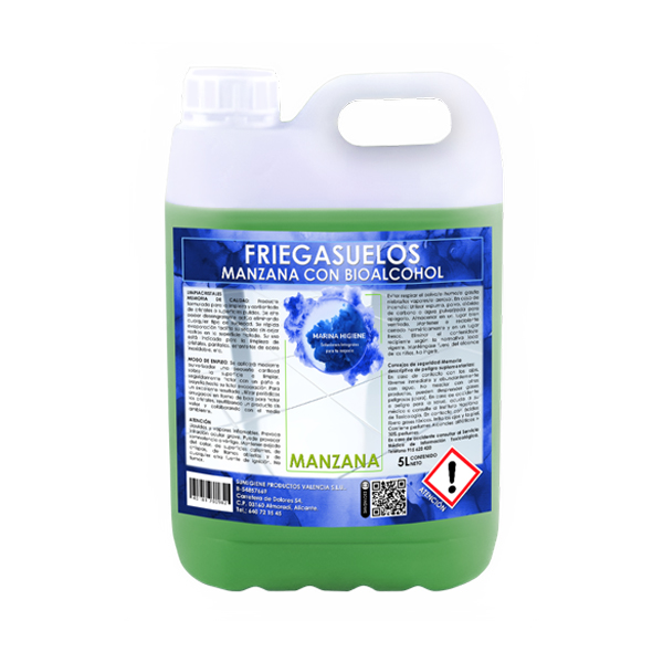 Limpiasuelos Manzana 5L. Detergente con bio-alcohol de uso general.