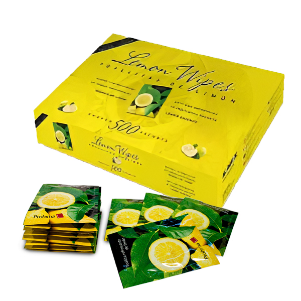 Toallitas húmedas perfumadas con aromas cítricos (limón)