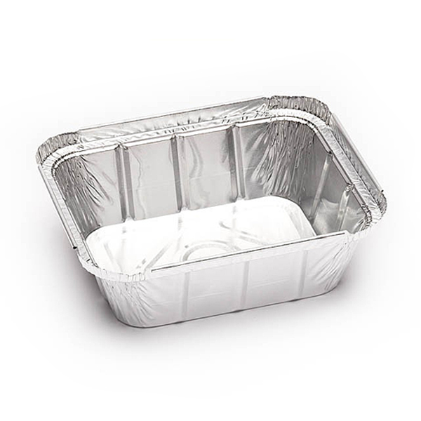 Envase de Aluminio Rectangular 470 cc | 1 Ración | Caja de 1200 Uds.