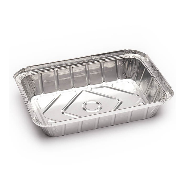 Envase de Aluminio Rectangular 890 cc | 3 Raciones | Caja de 800 Uds.