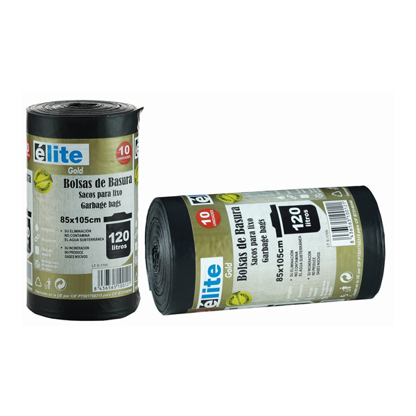 Bolsas de Basura Profesional Gold Élite – 120 Litros | 85 x 105 cm | Rollo de 10 Uds.