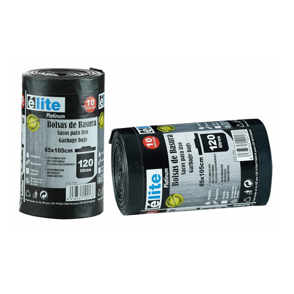 Bolsas de Basura Platinum Élite Negra - 85x105cm | 120 Litros | 10 uds.