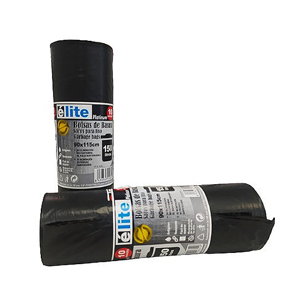 Bolsas de Basura Platinum Élite Negra - 90x115cm | 150 Litros | 10 uds.