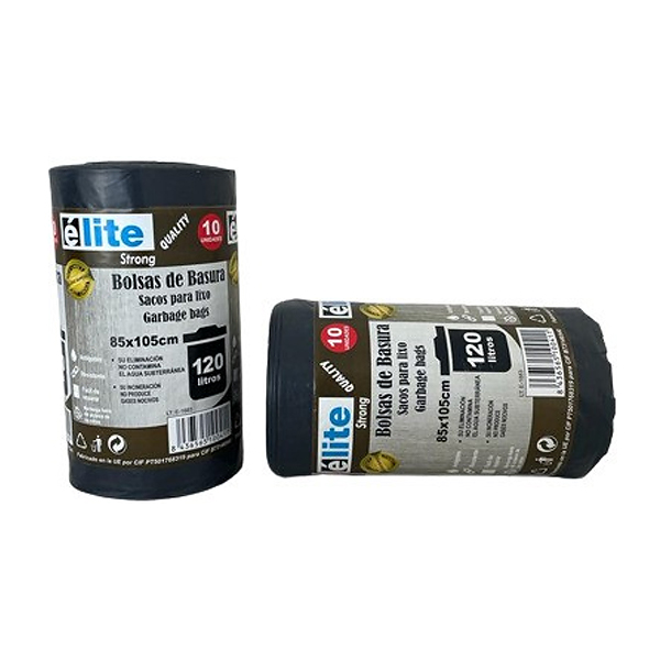 Bolsas de Basura Strong Élite Negra - 85x105cm | 120 Litros | 10 uds.