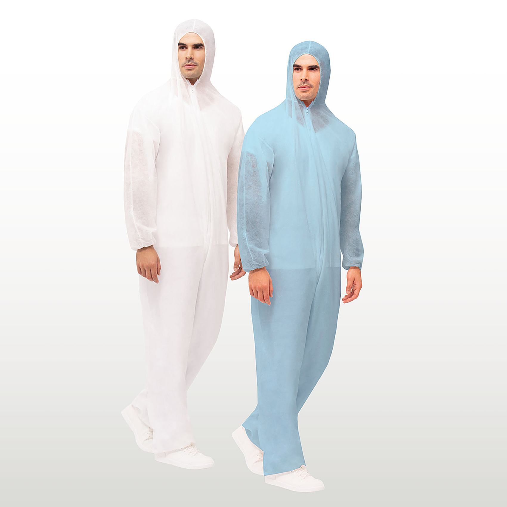 Mono Polipropileno Blanco / Azul 40g Talla XXL ( CAJA DE 50 UNIDADES)
