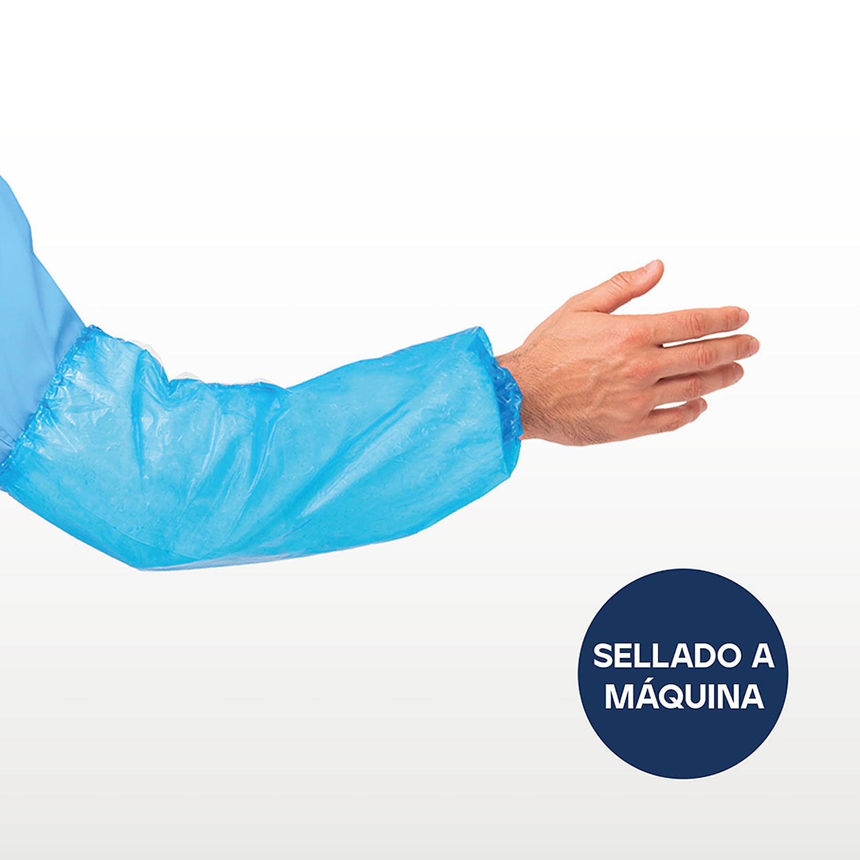 Manguitos Polietileno sellado a máquina Azul Talla única