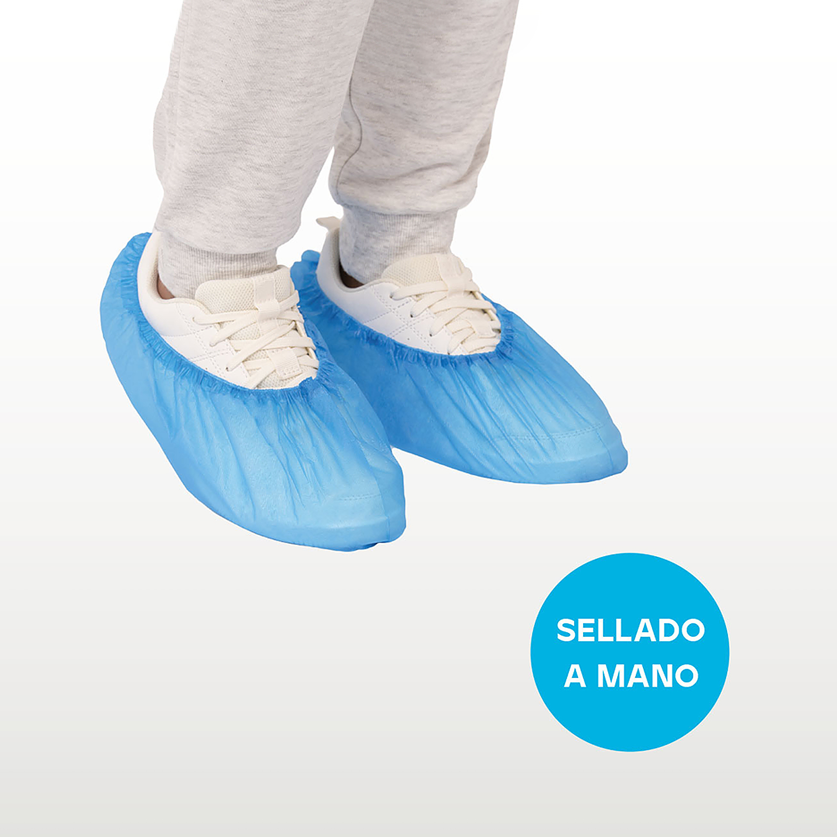 Cubre Zapatos Polietileno Reforzados y antideslizantes, sellado a mano Azul Talla única (CAJA DE 100 UNIDADES )