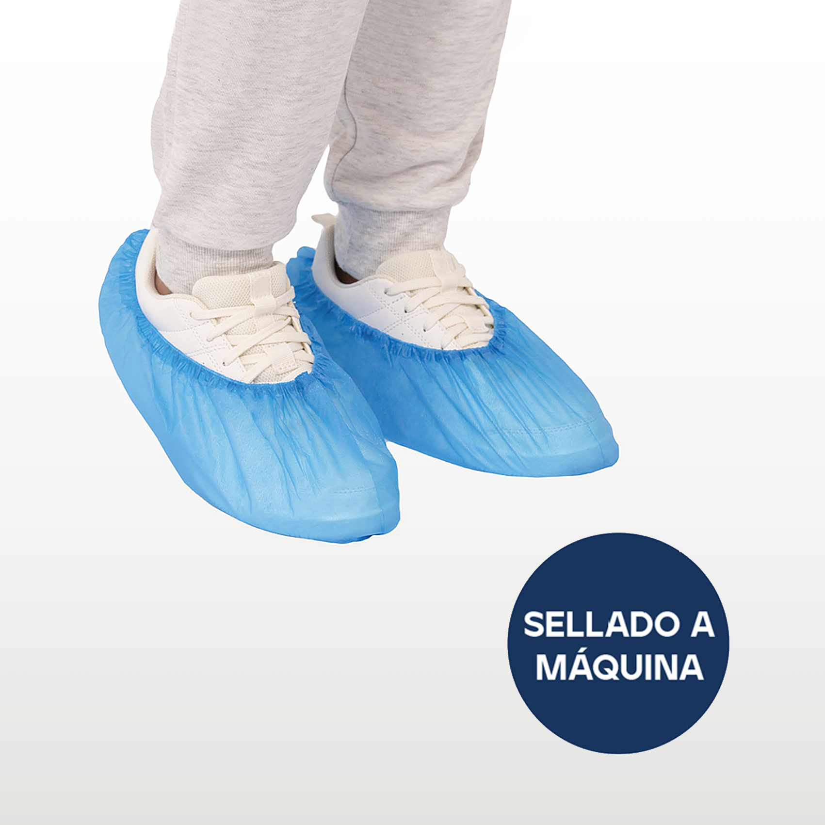 Cubre Zapatos Polietileno liso Azul Talla única ( CAJA DE 100 UNIDADES )