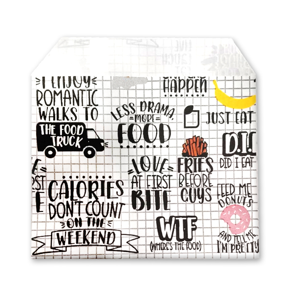 Bolsas Antigrasa para Fast Food | Medidas: 19x8x35 cm - 14x7.5x26 cm - 12x5x26 cm - 12x12 cm - Material de Papel