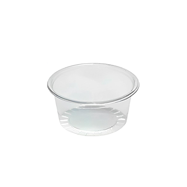 Salsera Transparente ECO PET 50, 80, 100 ml Ø75 mm + Tapa (Opcional) – Pack de 100 o 1000 unidades