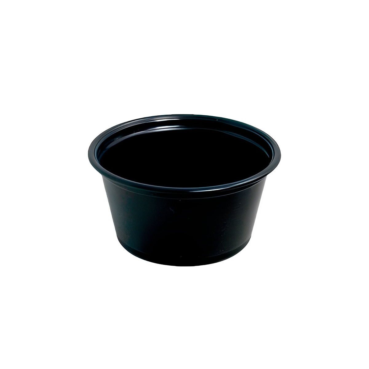 Salsera PP 60 ml 20Z Olympia Reutilizable Negra y Transparente – Pack de 250 / 2500 unidades + Tapa (Opcional) – Pack de 100 o 2500 unidades