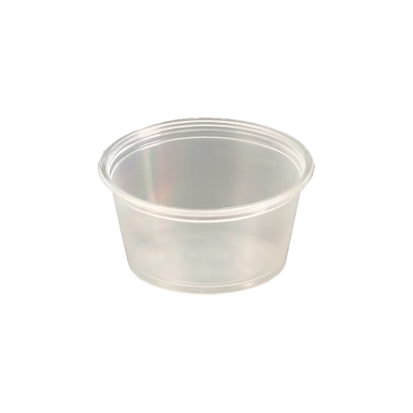 Salsera PP 60 ml 20Z Olympia Reutilizable Negra y Transparente – Pack de 250 / 2500 unidades + Tapa (Opcional) – Pack de 100 o 2500 unidades