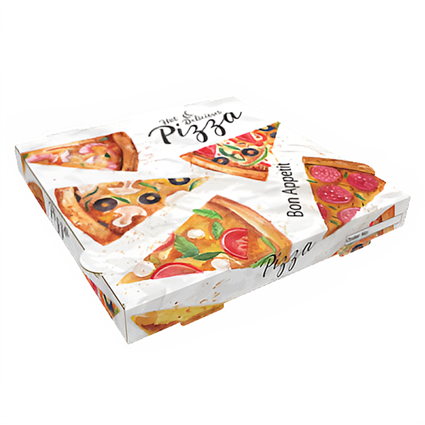 Caja para Pizza Cartón 260x260x35 mm, 300x300x35 mm, 330x330x35 mm, 400x400x35 mm - 100 unidades