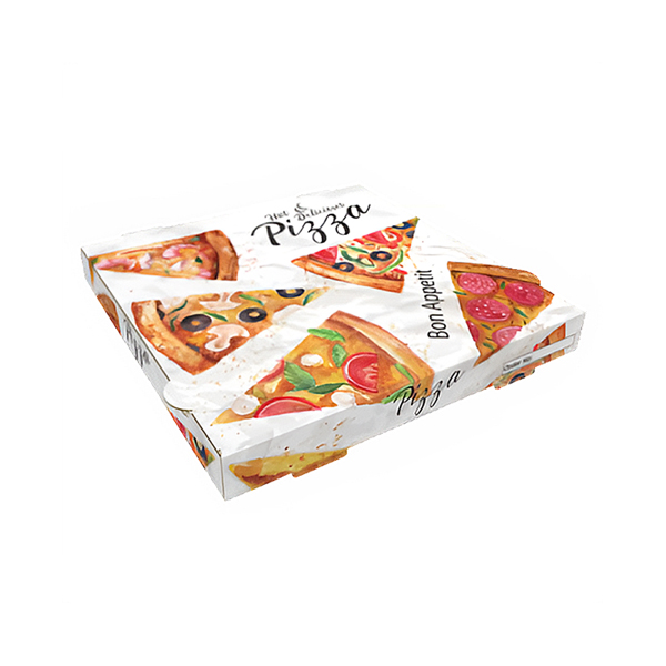Caja para Pizza Cartón 260x260x35 mm, 300x300x35 mm, 330x330x35 mm, 400x400x35 mm - 100 unidades
