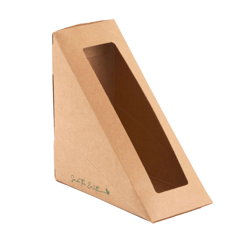 Envase para sándwich con ventana simple cartón 123x123x52, 123x123x72, 123x123x88 - 400uds