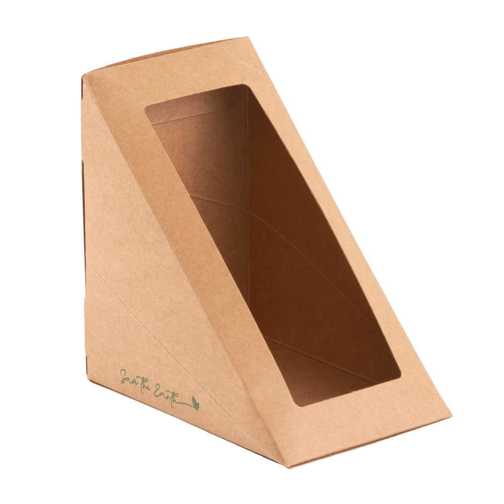 Envase para sándwich con ventana simple cartón 123x123x52, 123x123x72, 123x123x88 - 400uds