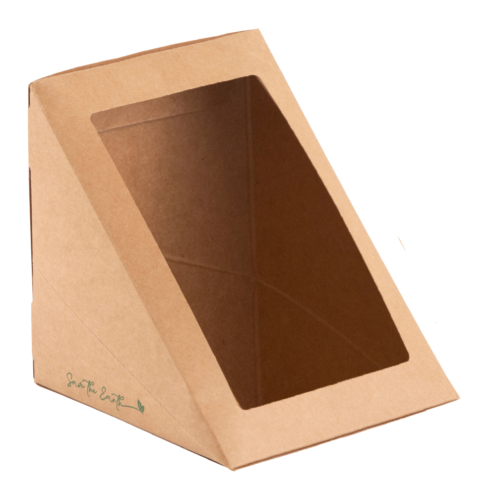 Envase para sándwich con ventana simple cartón 123x123x52, 123x123x72, 123x123x88 - 400uds