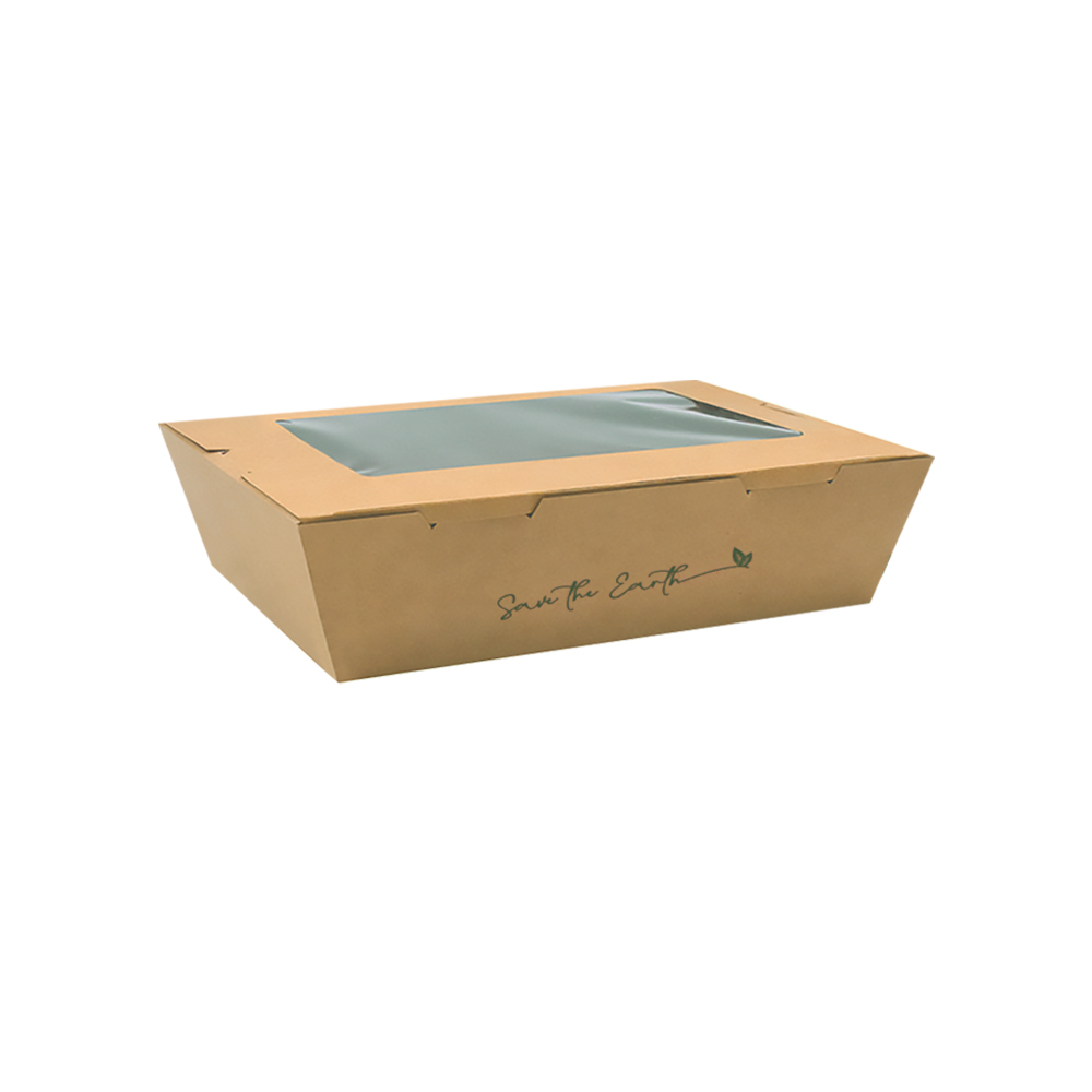 Cajas con ventanas Kraft cartón 900, 1600, 2100 ml - 200 uds