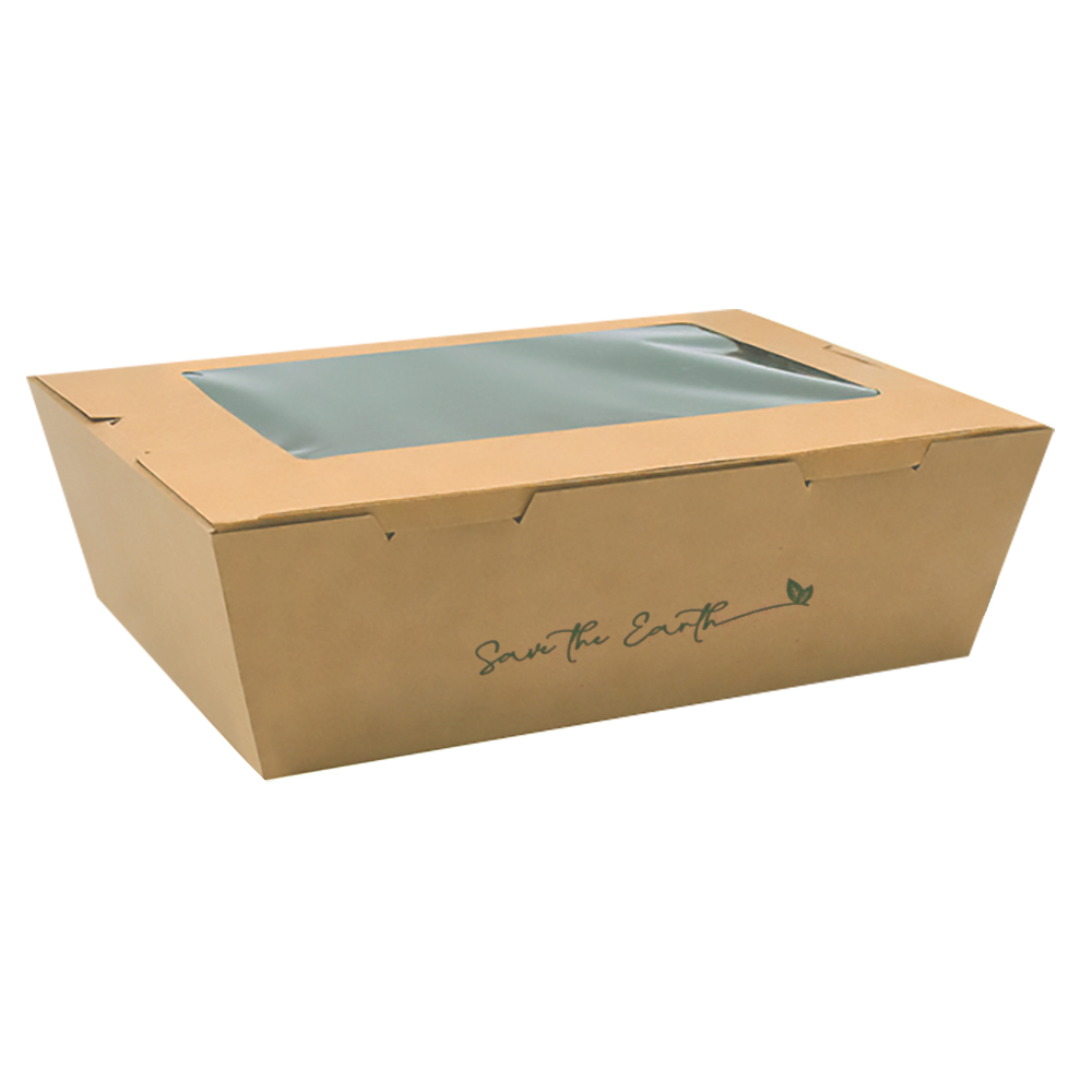 Cajas con ventanas Kraft cartón 900, 1600, 2100 ml - 200 uds