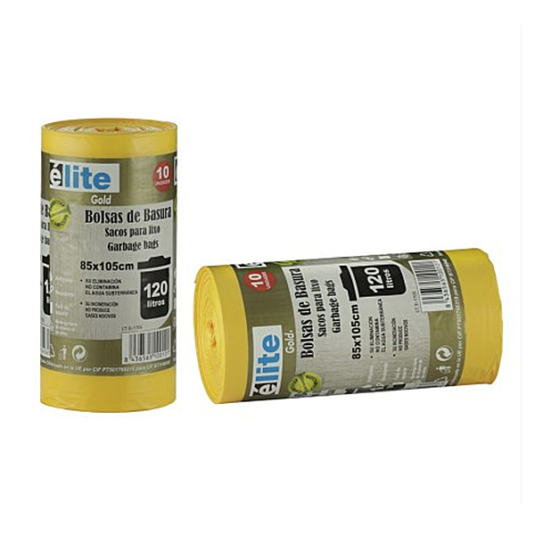 Bolsas de Basura Profesional Gold Élite – 120 Litros | 85 x 105 cm | Rollo de 10 Uds.
