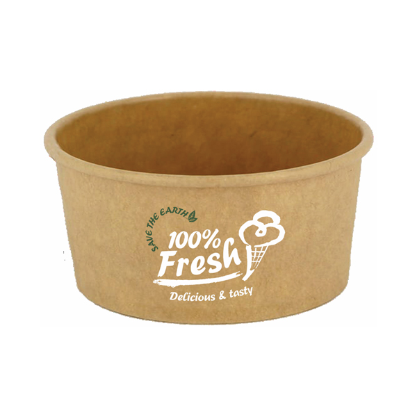  Tarrina helado cartón Kraft | 3, 4, 6, 8 oz – 80, 120, 180, 240 ml | U/ C 50 UNIDADES 