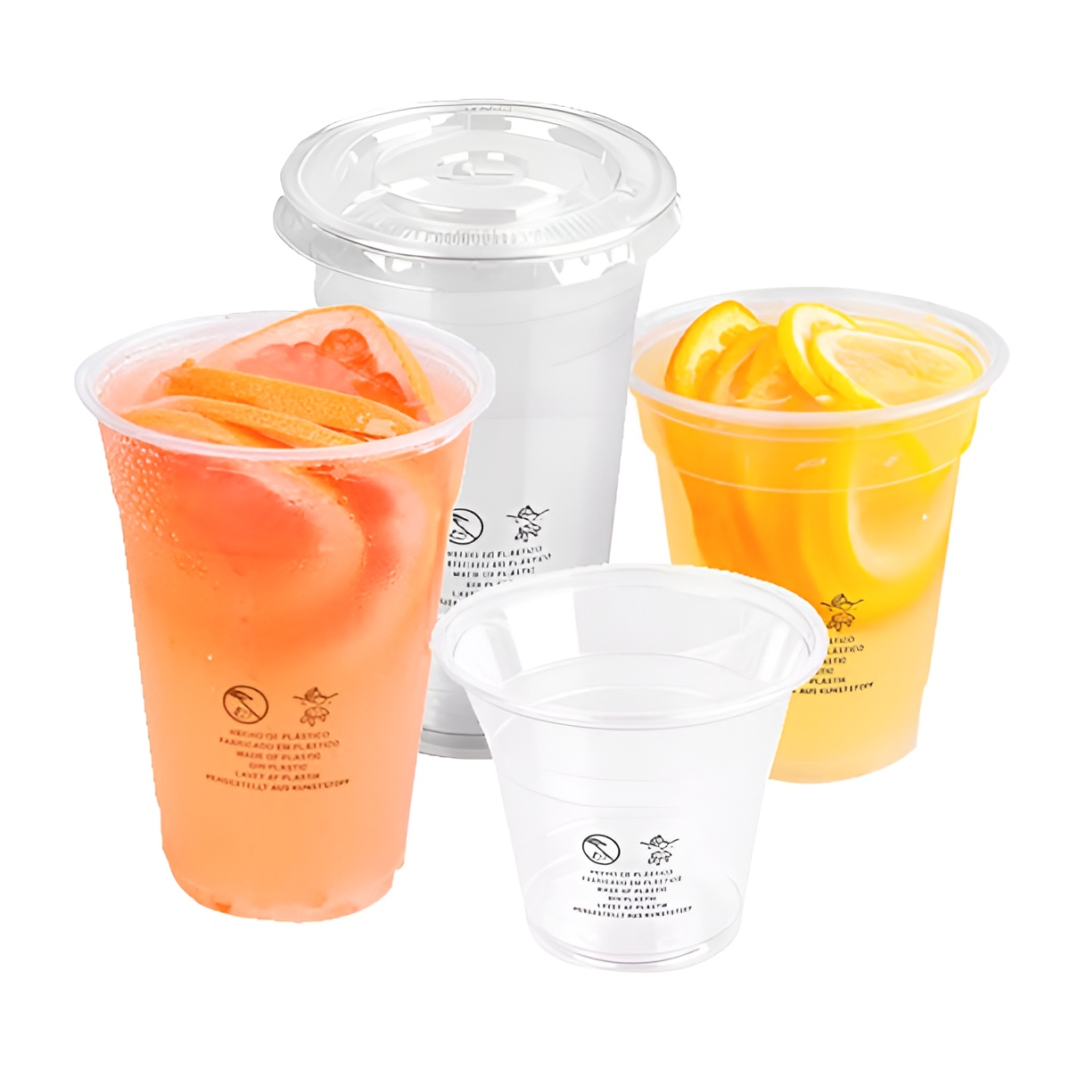Vasos de plástico RPET 8 oz / 9 oz 250 ml, 12 oz 350 ml, 16 oz 470 ml, 20 oz 590 ml - Uds