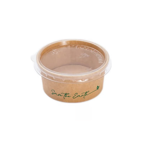 Salsera Kraft con Tapa rPET – 60 ml y 90 ml (Caja de 1.000 Unidades)