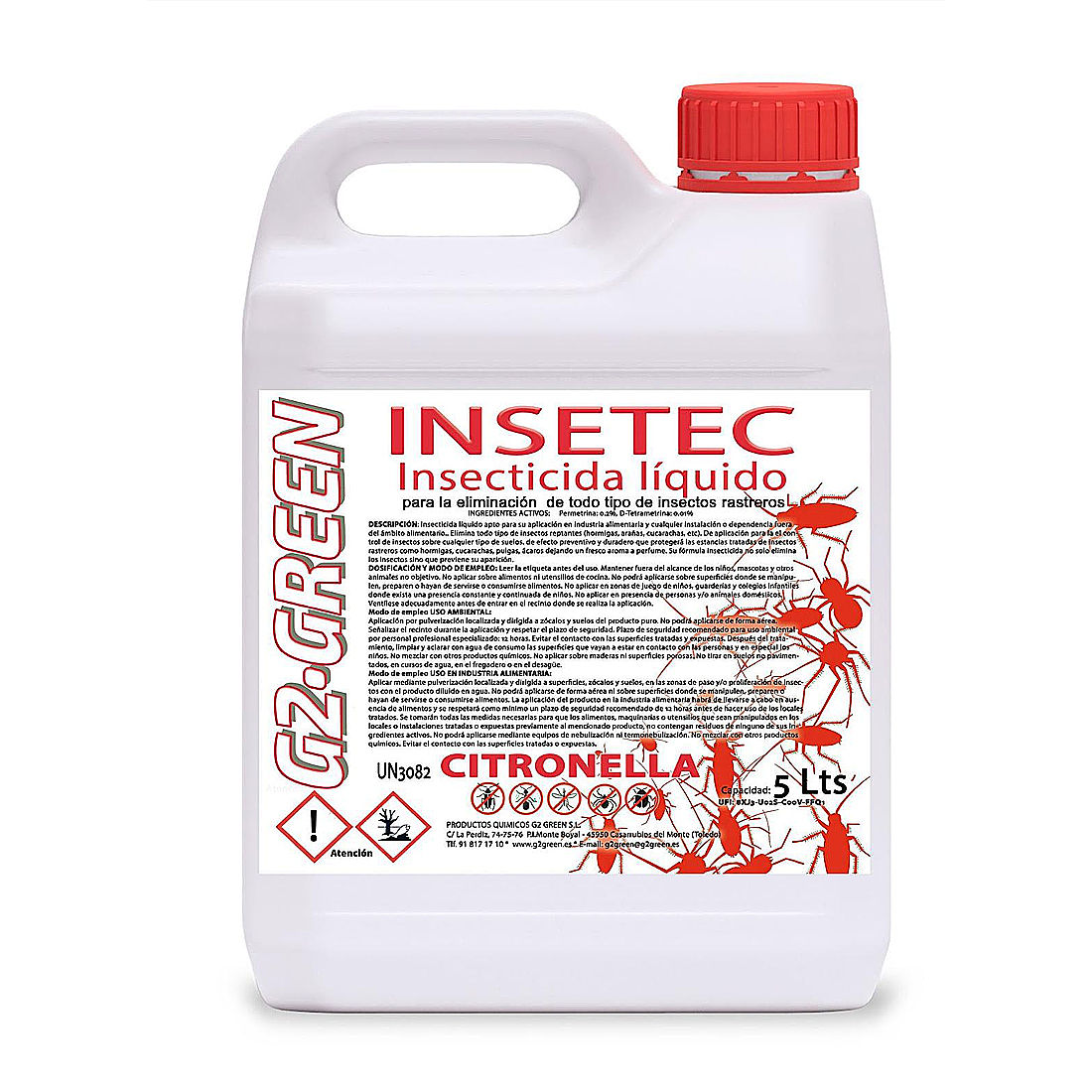 INSETEC – Insecticida Líquido Profesional Citronella | 5 Litros