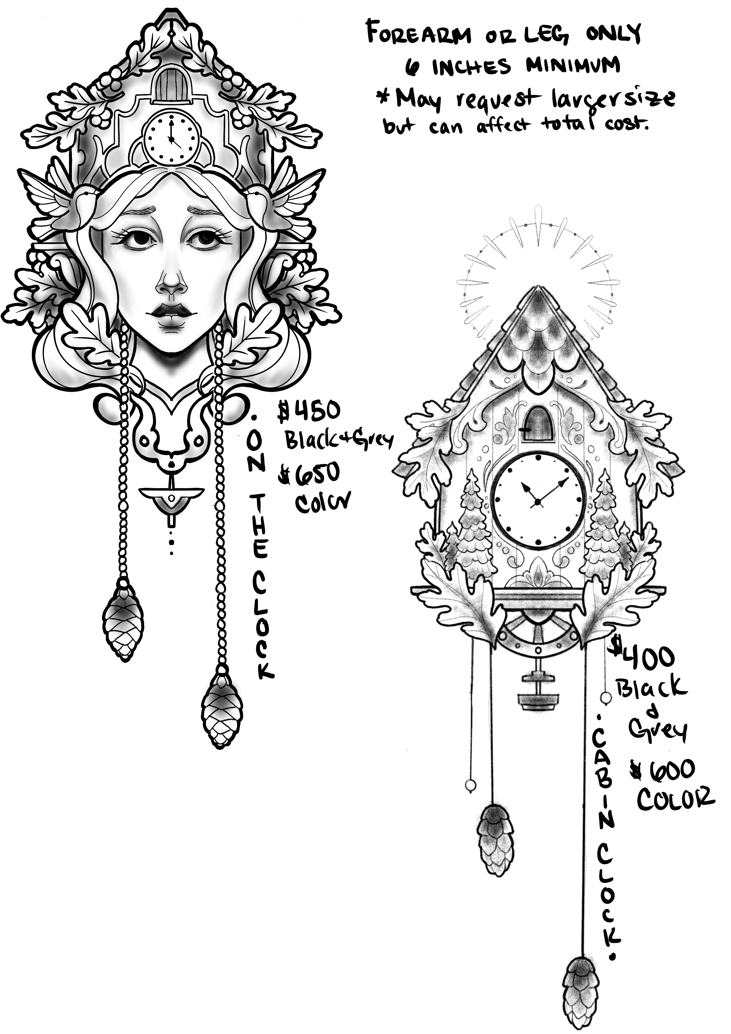 Cuckoo Clock Tattoo Design