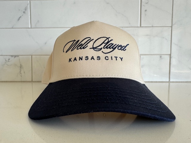 Well Played Navy/ Ivory Script Cap 