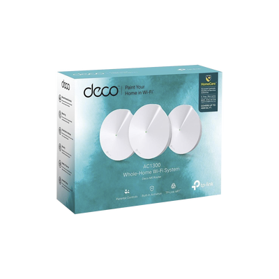 KIT de sistema Router inalámbrico Deco M5 mesh para Hogar / Doble banda AC 1300 / 2 puerto Gigabit / 4 antenas internas / Seguridad de HomeCare gratuito por 3 años