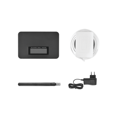 Kit Amplificador de Señal Celular de UNA banda de frecuencia / Mejora las llamadas convencionales / Soporta los datos de las tecnologías 2G y 3G de TELCEL, AT&T y MOVISTAR / Puede cubrir un espacio de hasta 300 m2