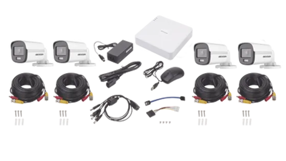 KIT DE 4 CAMARAS HD1080PX COLOR VU COLOR DIA Y NOCHE CON INSTALACION BASICA INCLUIDA, DISCO DURO Y ACCESORIOS