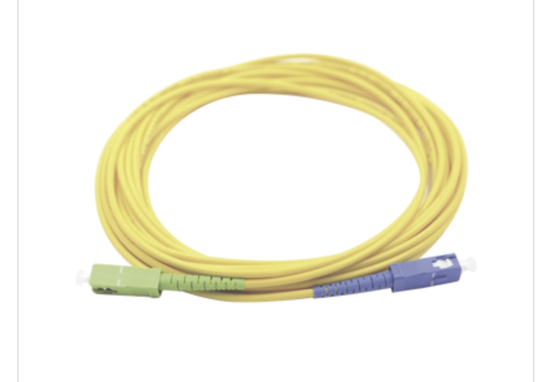 Jumper de Fibra Óptica Monomodo SC/UPC-SC/APC Simplex, color amarillo 3 metros